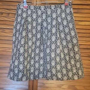 LOFT‎ Black and White A-Line Linen Blend Mini Skirt Size 0